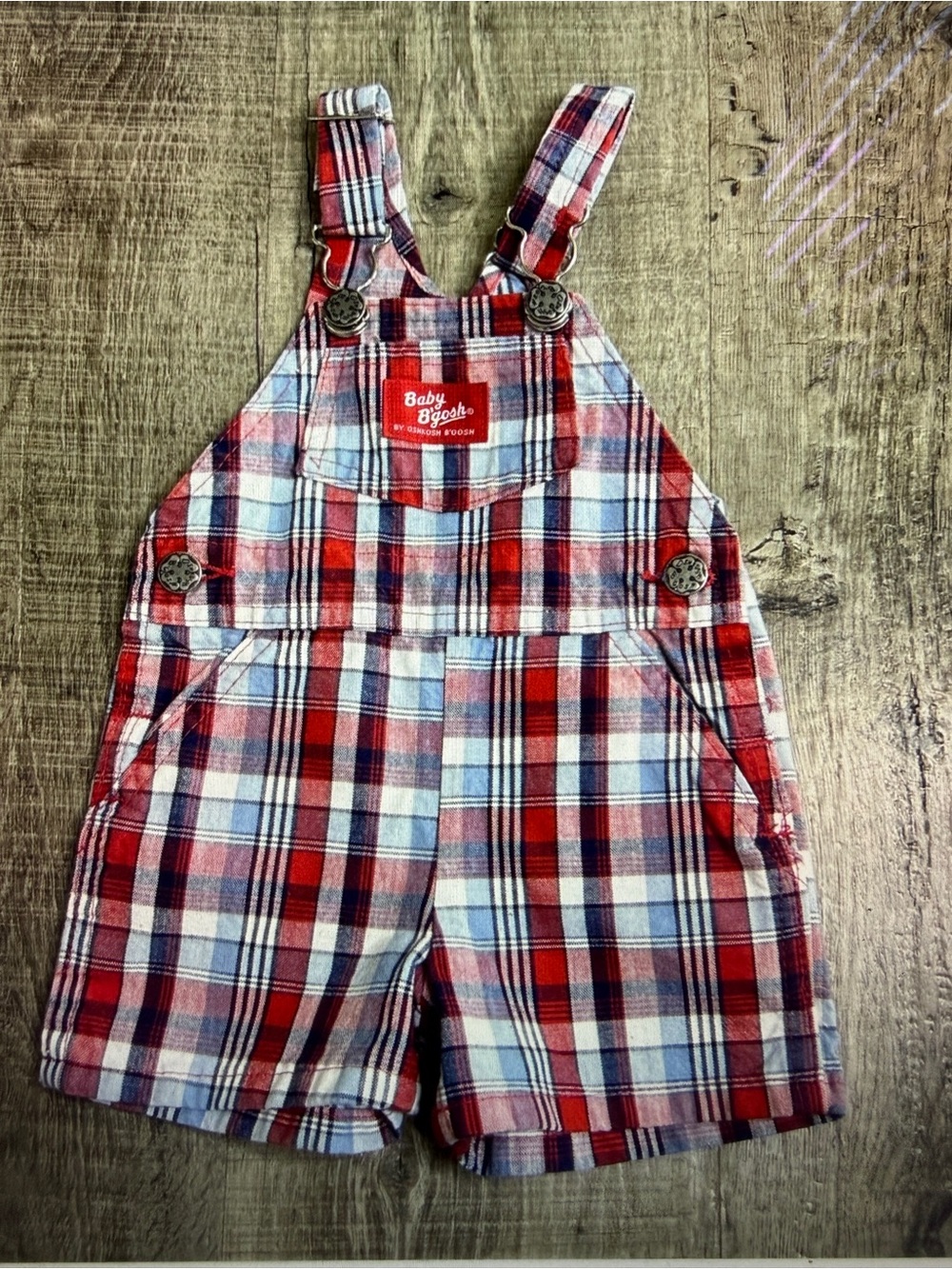 OshKosh Baby B’Gosh Vestbak Overalls 4TH OF JULY RED WHITE BLUE 3/6 Months